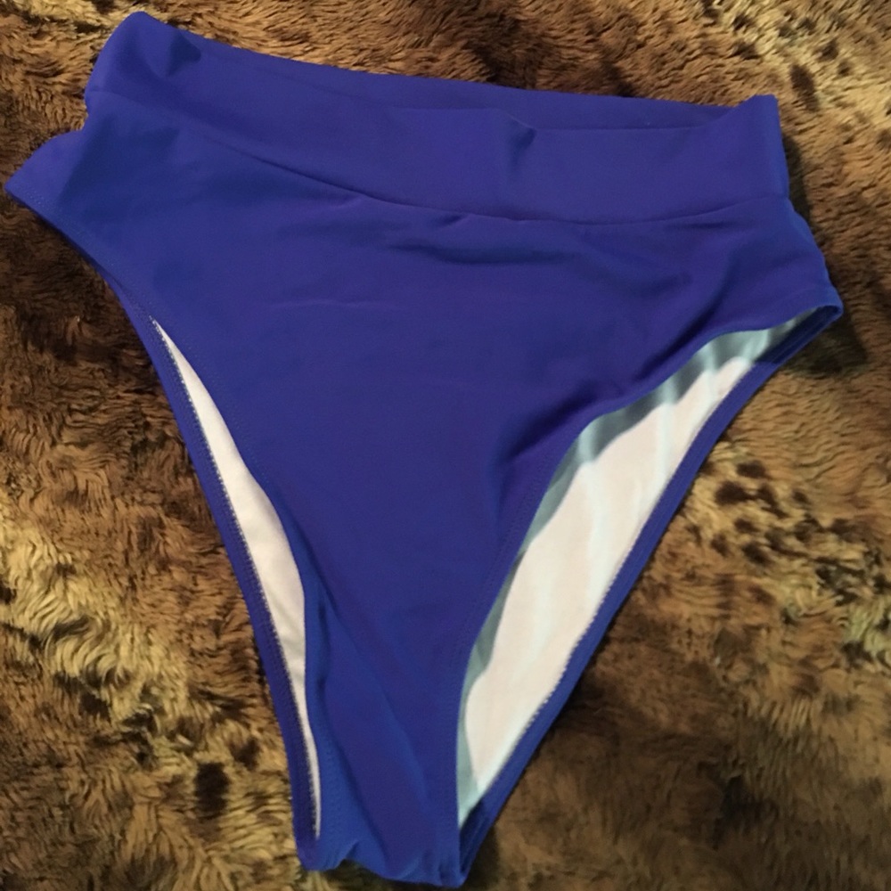 Royal Blue High-Cut Bikini BOTTOMS Size Large NEW!